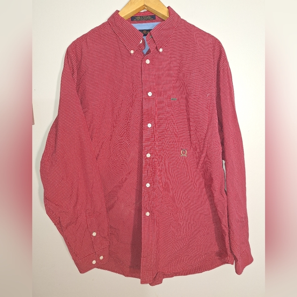 Tommy Hilfiger XL Button Down Red 100% Cotton